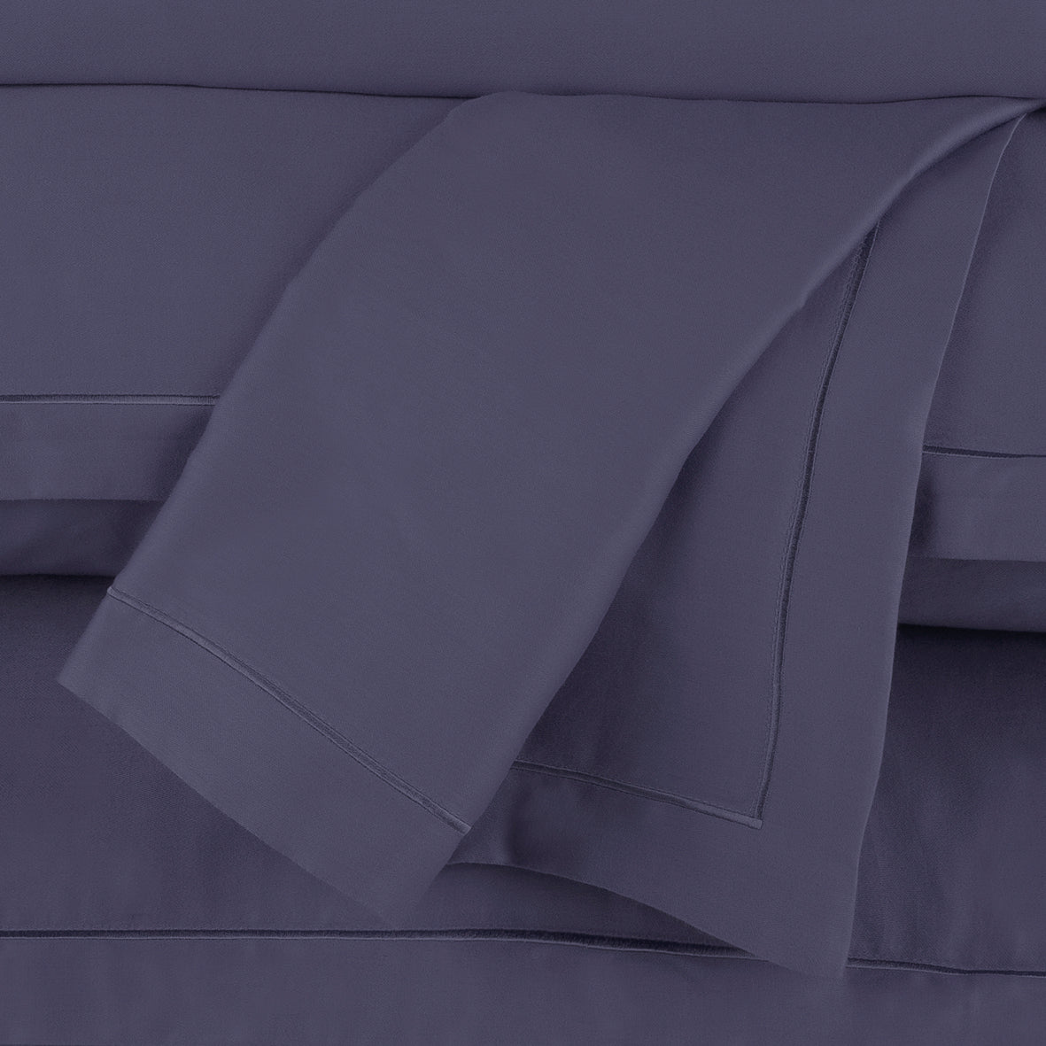 Drap plat satin de coton - Uni 1 baratta Bleu 06