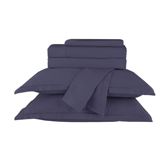 Sheet set cotton satin - Uni 1 baratta Blue 06