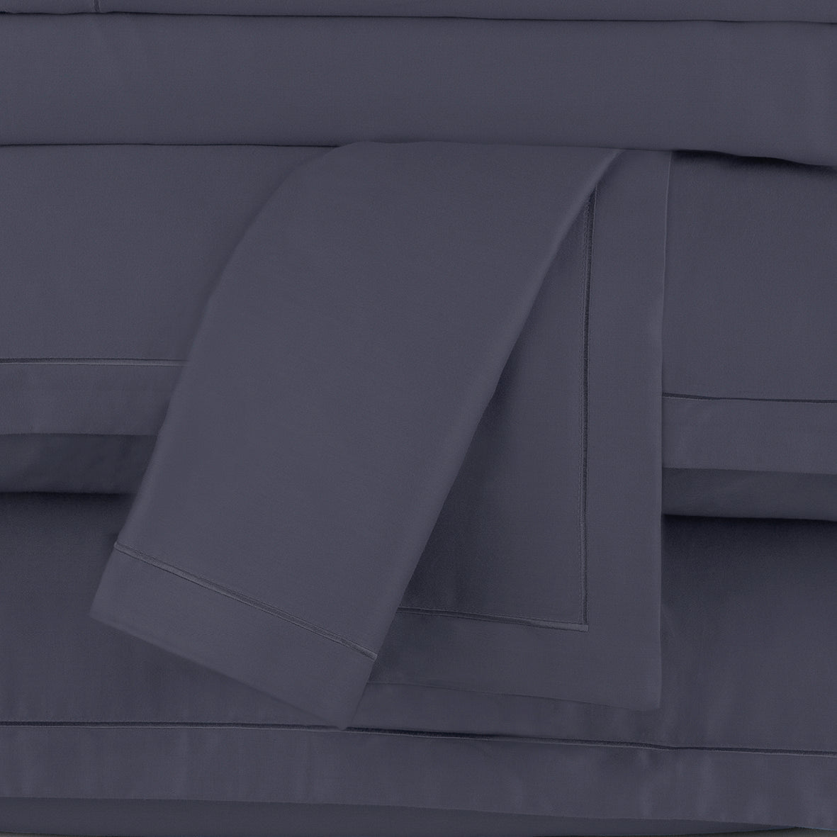 Drap plat satin de coton - Uni 1 baratta Bleu 07