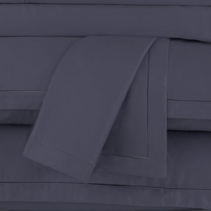 Drap plat satin de coton - Uni 1 baratta Bleu 07