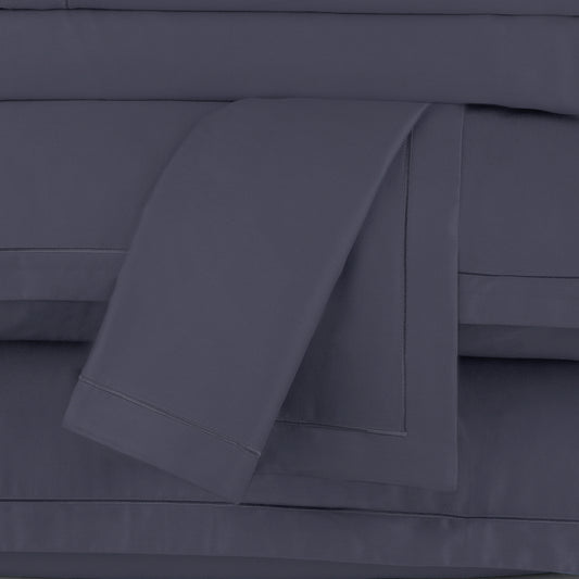 Drap plat satin de coton - Uni 1 baratta Bleu 07