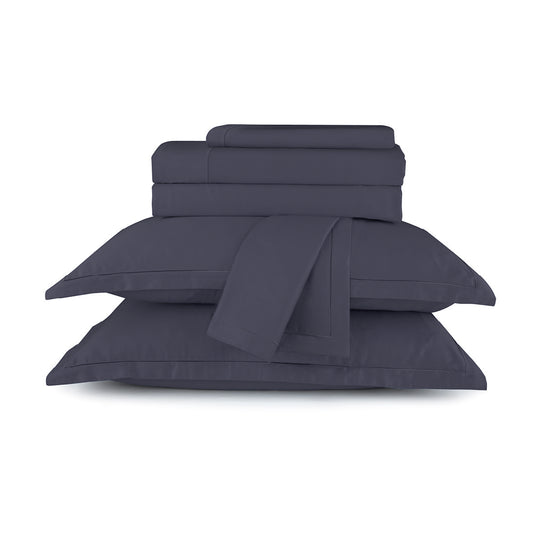 Ensemble de draps satin de coton - Uni 1 baratta Bleu 07
