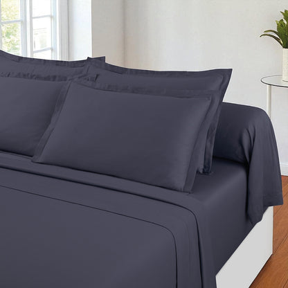 Ensemble de draps satin de coton - Uni 1 baratta Bleu 07