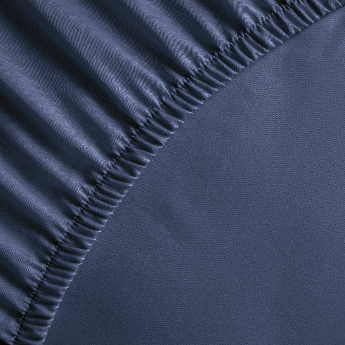 Fitted sheet cotton satin - Uni Blue 11