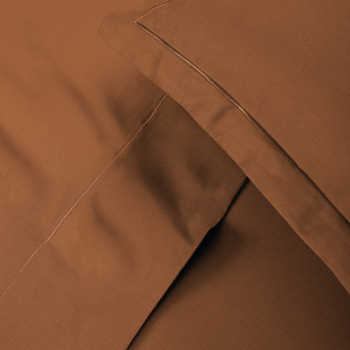 Taie(s) d'oreiller satin de coton - Uni 1 baratta Brun 01