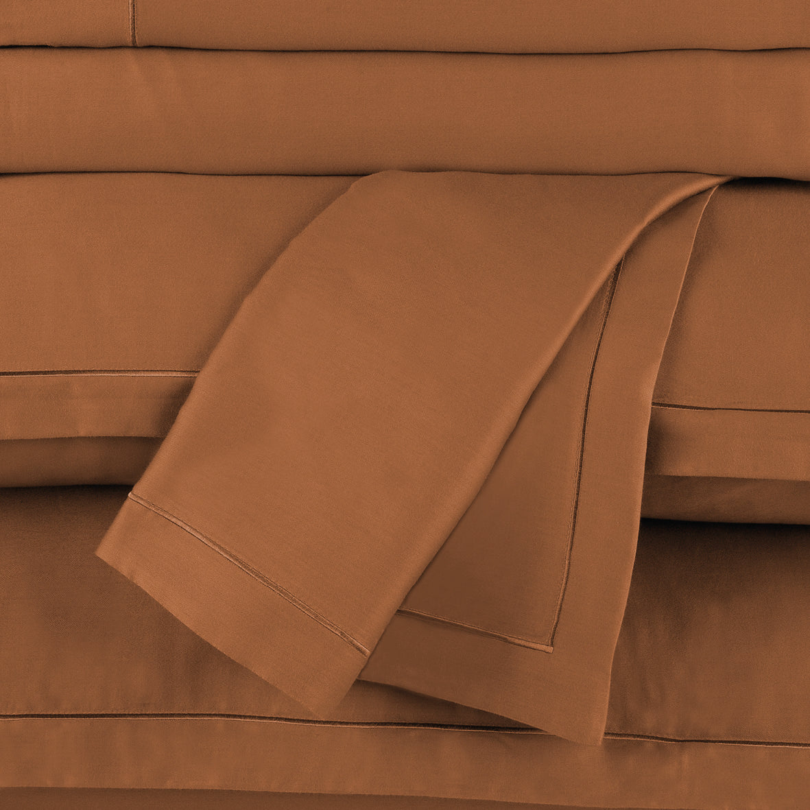 Drap plat satin de coton - Uni 1 baratta Brun 01