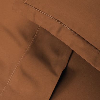 Drap plat satin de coton - Uni 1 baratta Brun 01