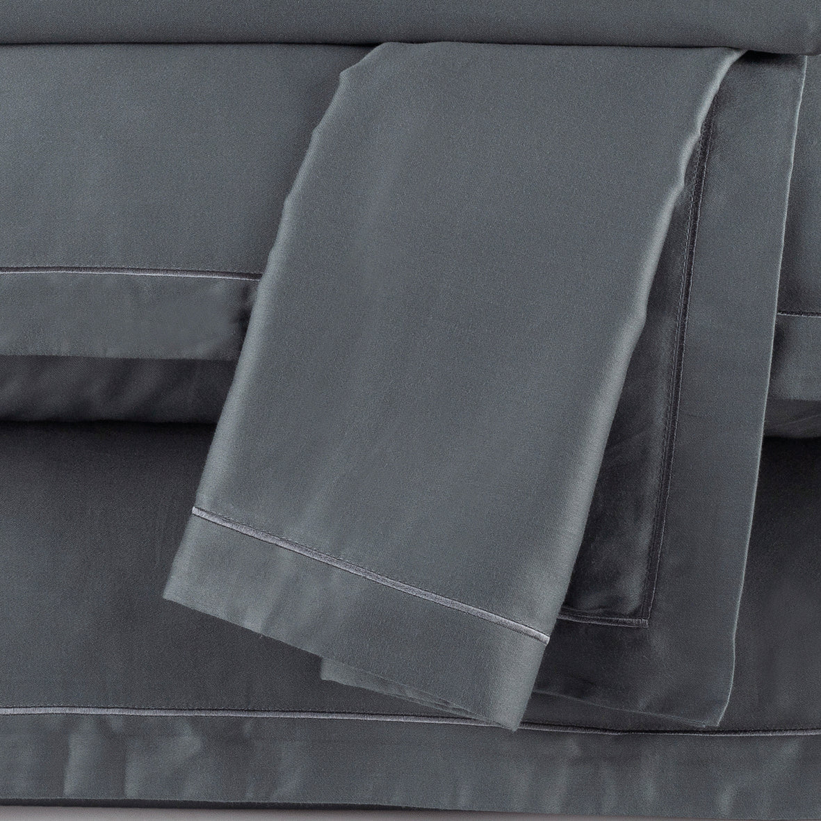 Drap plat satin de coton - Uni 1 baratta Gris 02