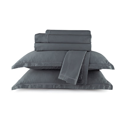 Ensemble de draps satin de coton - Uni 1 baratta Gris 02