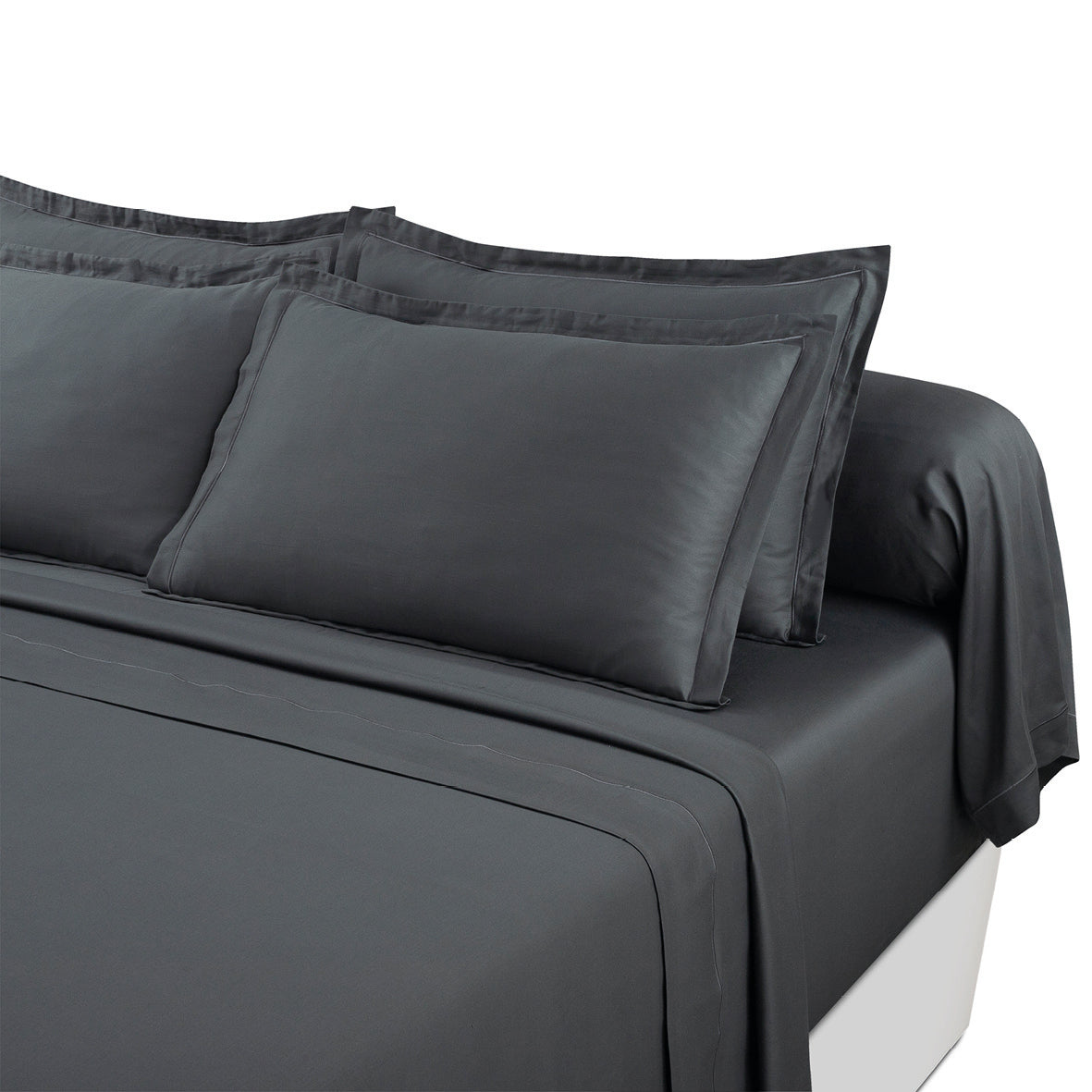 Ensemble de draps satin de coton - Uni 1 baratta Gris 02