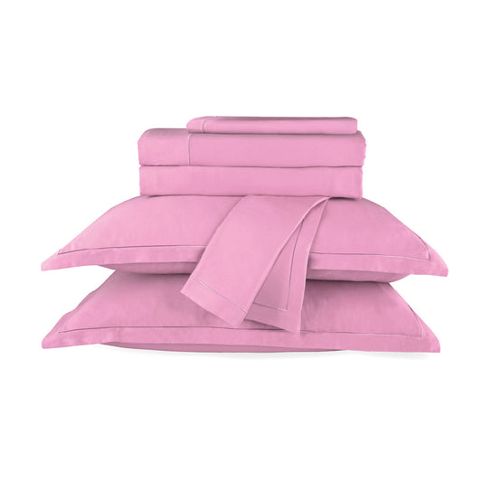 Ensemble de draps satin de coton - Uni 1 baratta Rose 04