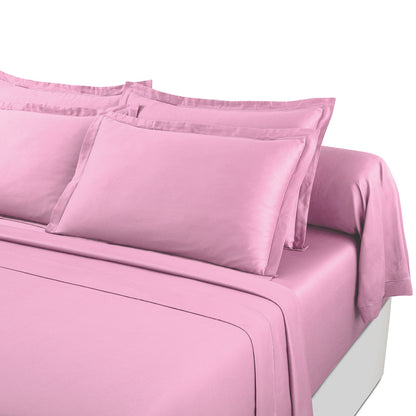 Ensemble de draps satin de coton - Uni 1 baratta Rose 04