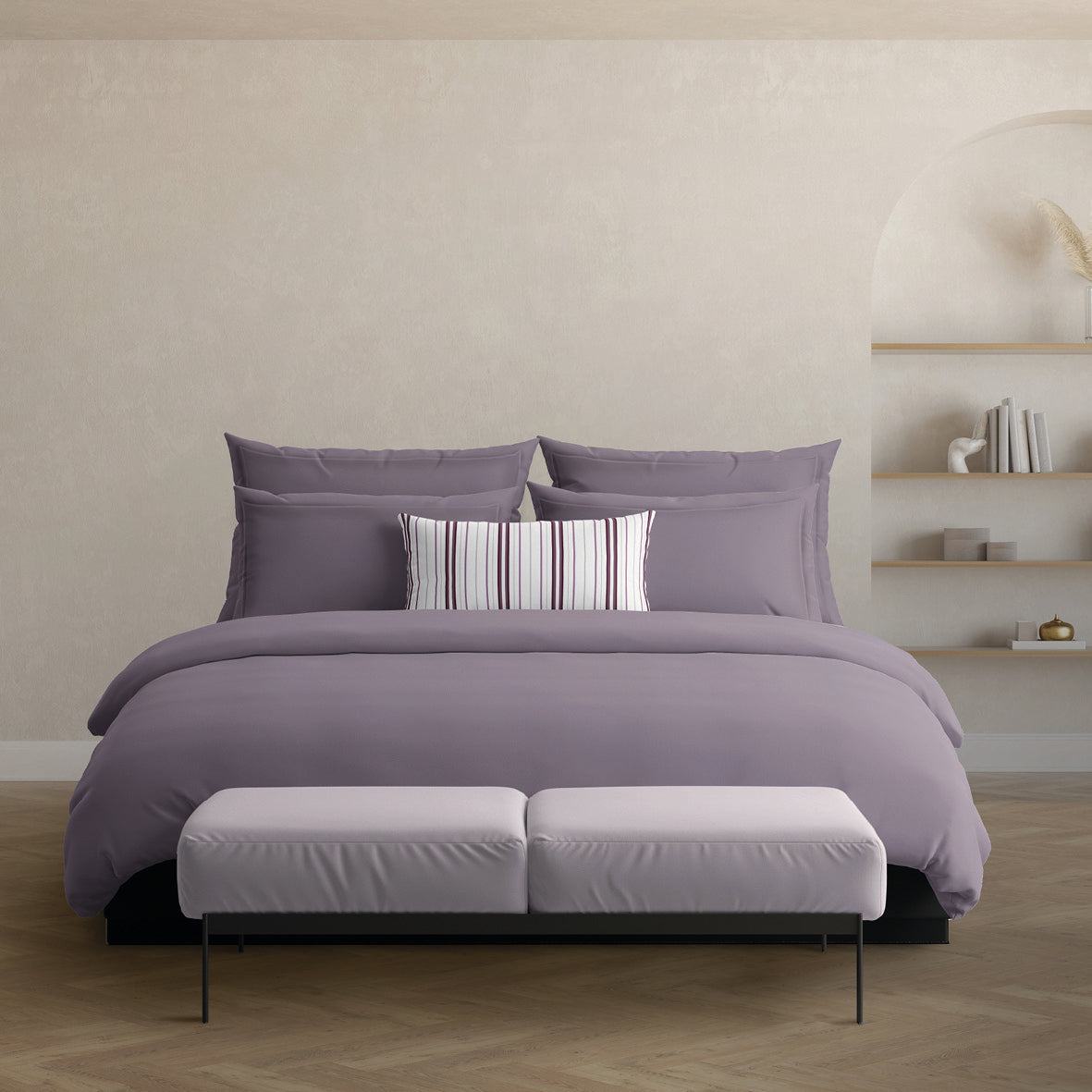 Pillowcase cotton satin - Uni 1 baratta Purple 01