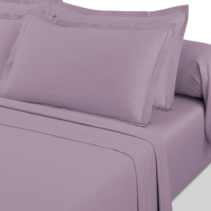 Ensemble de draps satin de coton - Uni 1 baratta Violet 01
