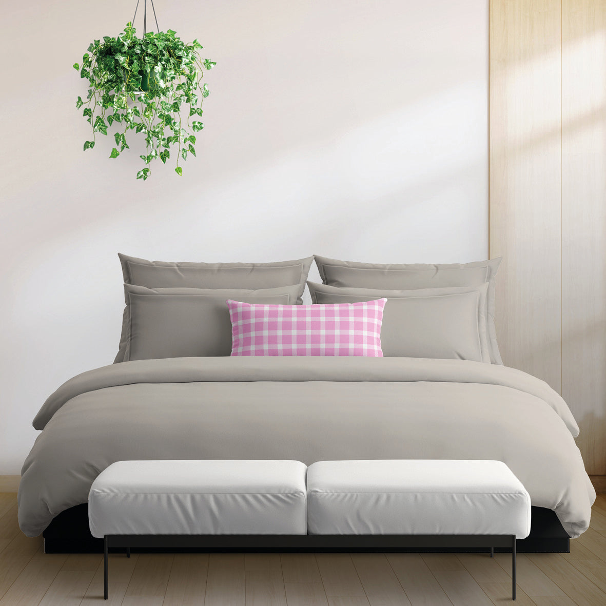 Pillowcase cotton satin - Uni 1 baratta Taupe 01