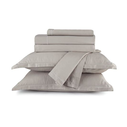 Ensemble de draps satin de coton - Uni 1 baratta Taupe 01