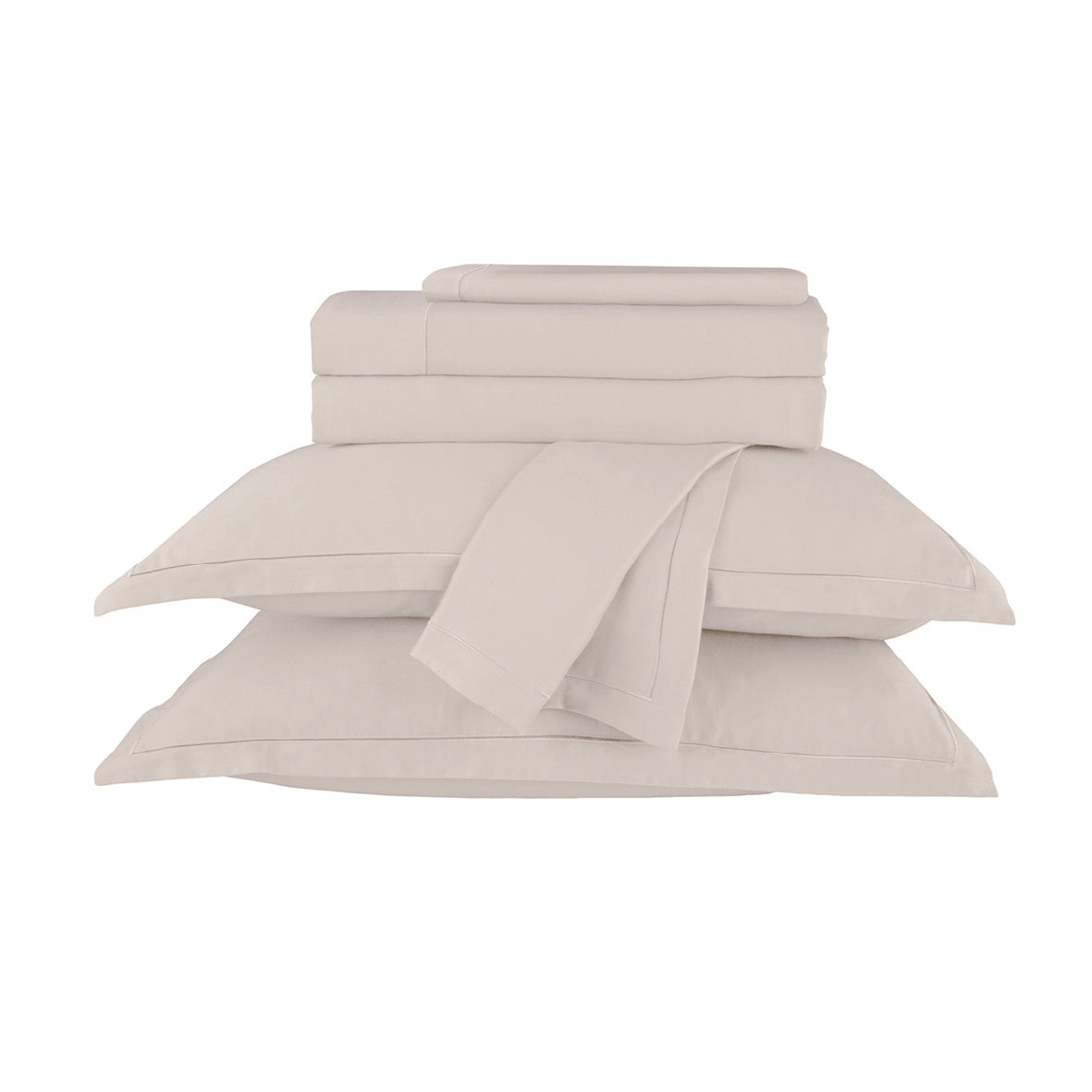 Ensemble de draps satin de coton - Uni 1 baratta Taupe 05