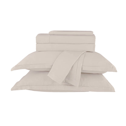 Ensemble de draps satin de coton - Uni 1 baratta Taupe 05