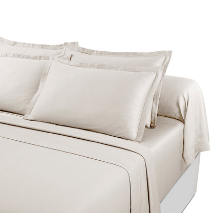 Ensemble de draps satin de coton - Uni 1 baratta Taupe 05