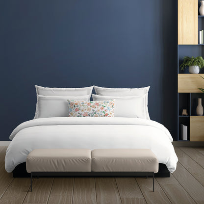 Taie d'oreiller satin de coton - Uni 1 baratta Blanc 01