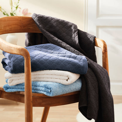 Complete bath linen set combed cotton - Sérénité - 12 pieces