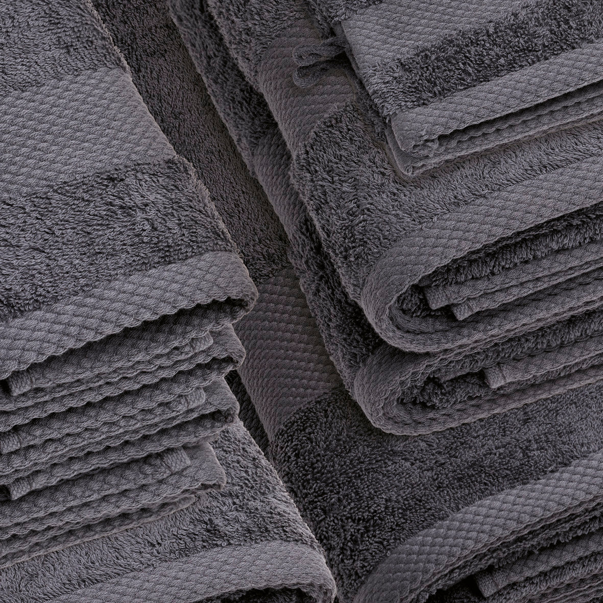 Complete bath linen set combed cotton - Sérénité - 12 pieces