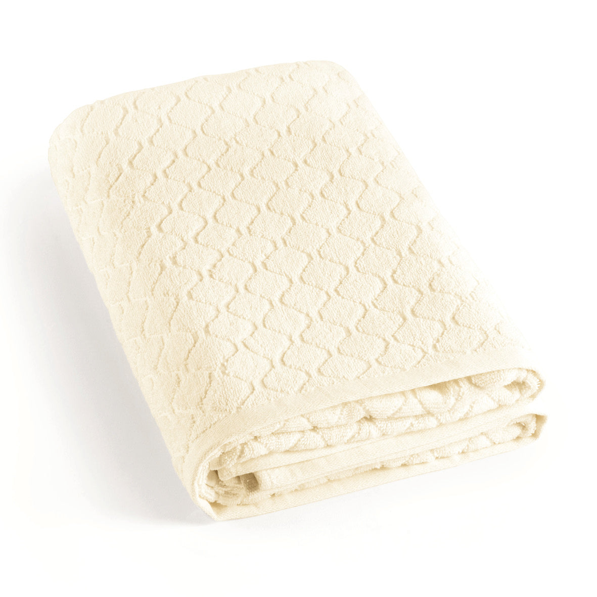 Drap de bain coton peigné Jacquard - Uni - 100 x 150 cm