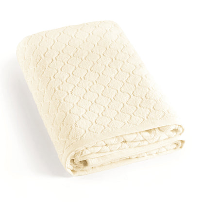 Drap de bain coton peigné Jacquard - Uni -90 x 180 cm