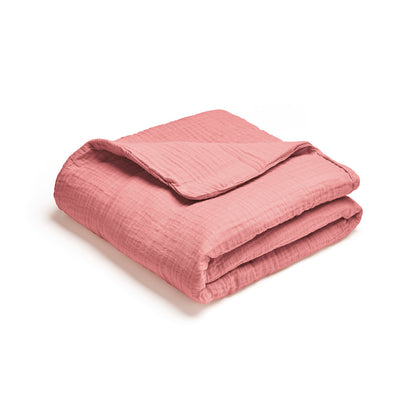 Blanket cotton gauze - Uni Pink 06 - 80 x 120 cm