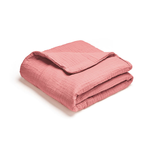 Blanket cotton gauze - Uni Pink 06 - 80 x 120 cm