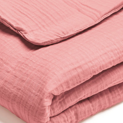 Blanket cotton gauze - Uni Pink 06 - 80 x 120 cm