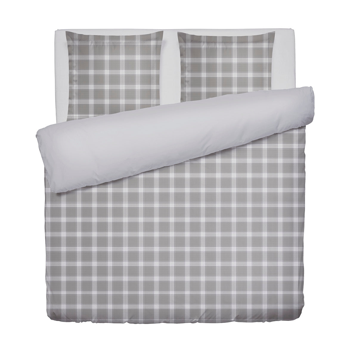 Duvet cover + pillowcase cotton satin - Gris héritage Grey