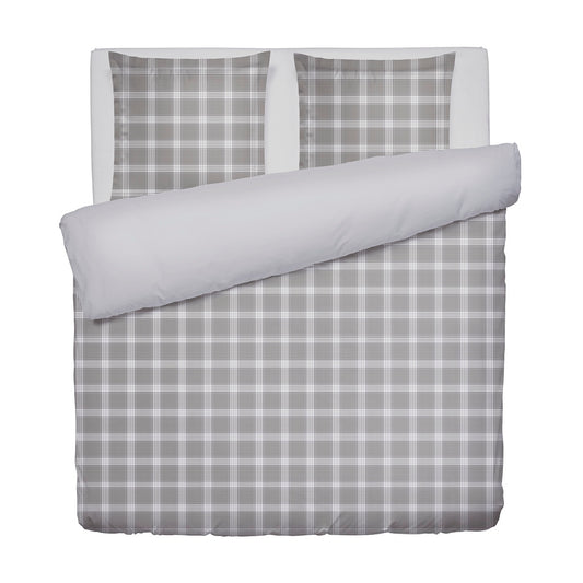 Duvet cover + pillowcase cotton satin - Gris héritage Grey