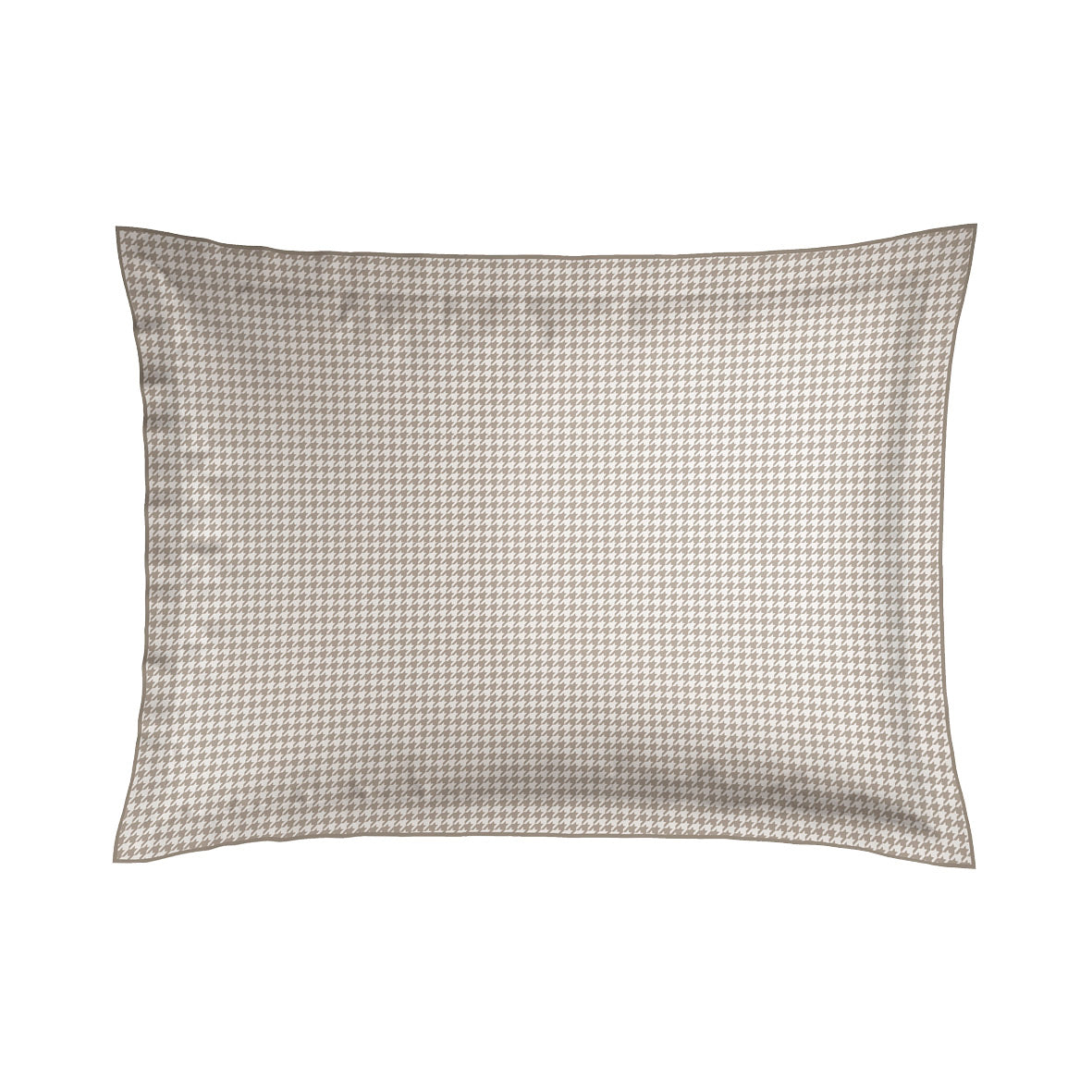 Pillowcase cotton satin - Pied de poule Taupe 2 x (50 x 70 cm)