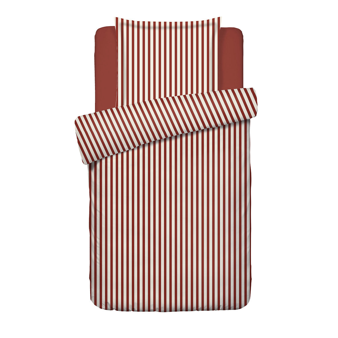 Duvet cover + pillowcase cotton satin - Mélya Red