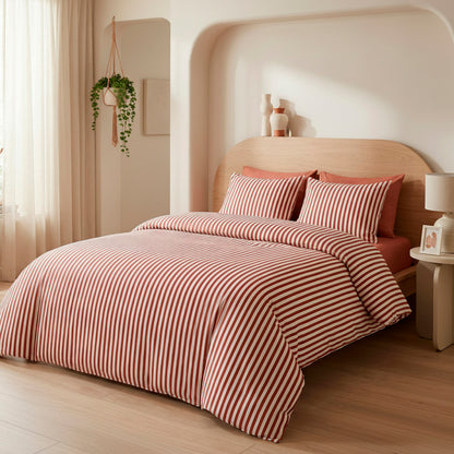 Duvet cover + pillowcase cotton satin - Mélya Red