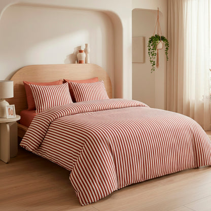 Duvet cover + pillowcase cotton satin - Mélya Red