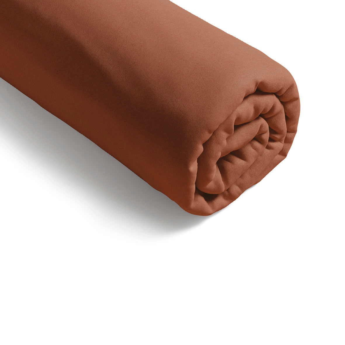 Fitted sheet cotton satin - Uni Terracotta 01