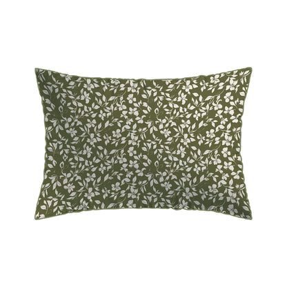 Pillowcase cotton satin - Fleurs minimalistes - Green 11 2 x (50 x 70 cm)