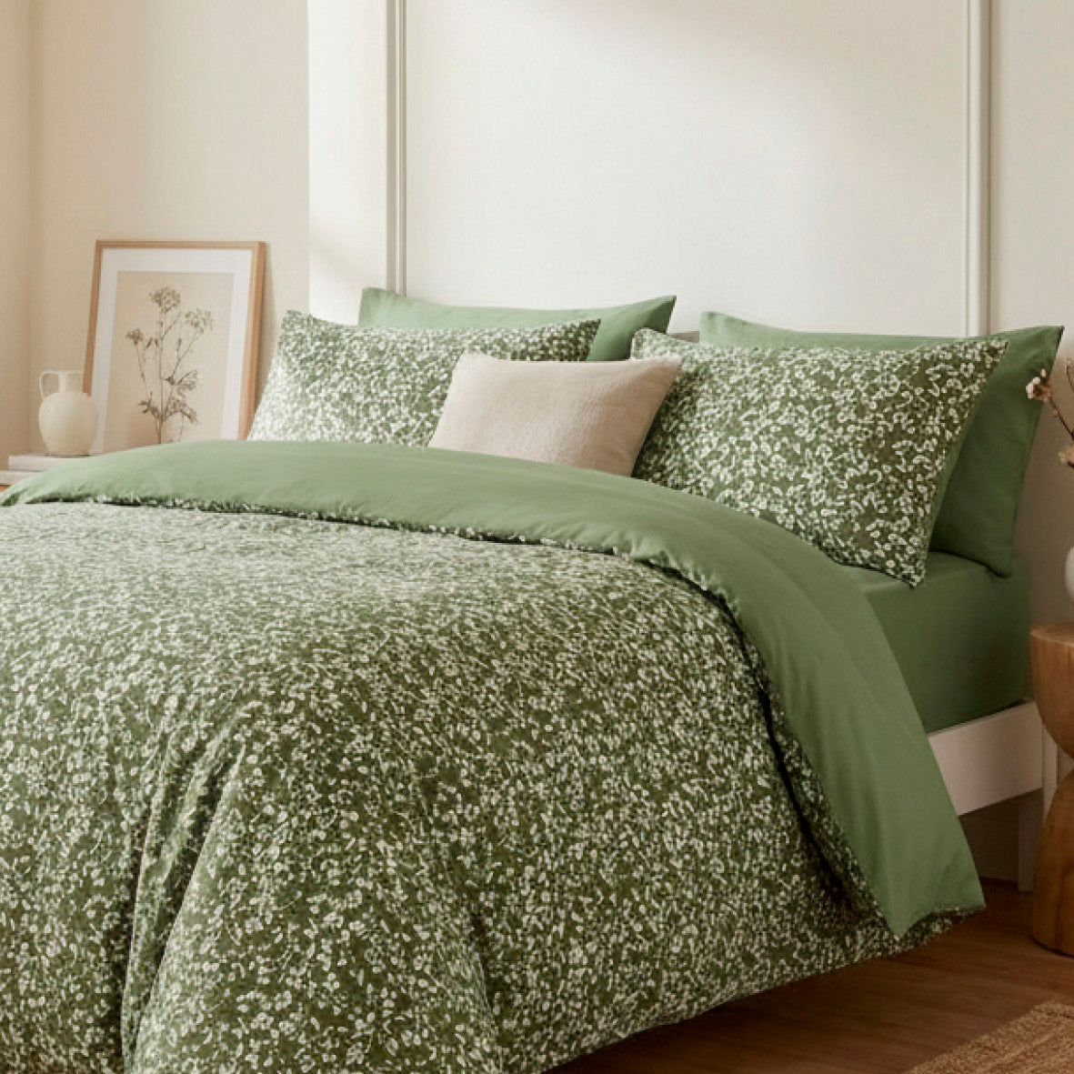 Pillowcase cotton satin - Uni Green 11