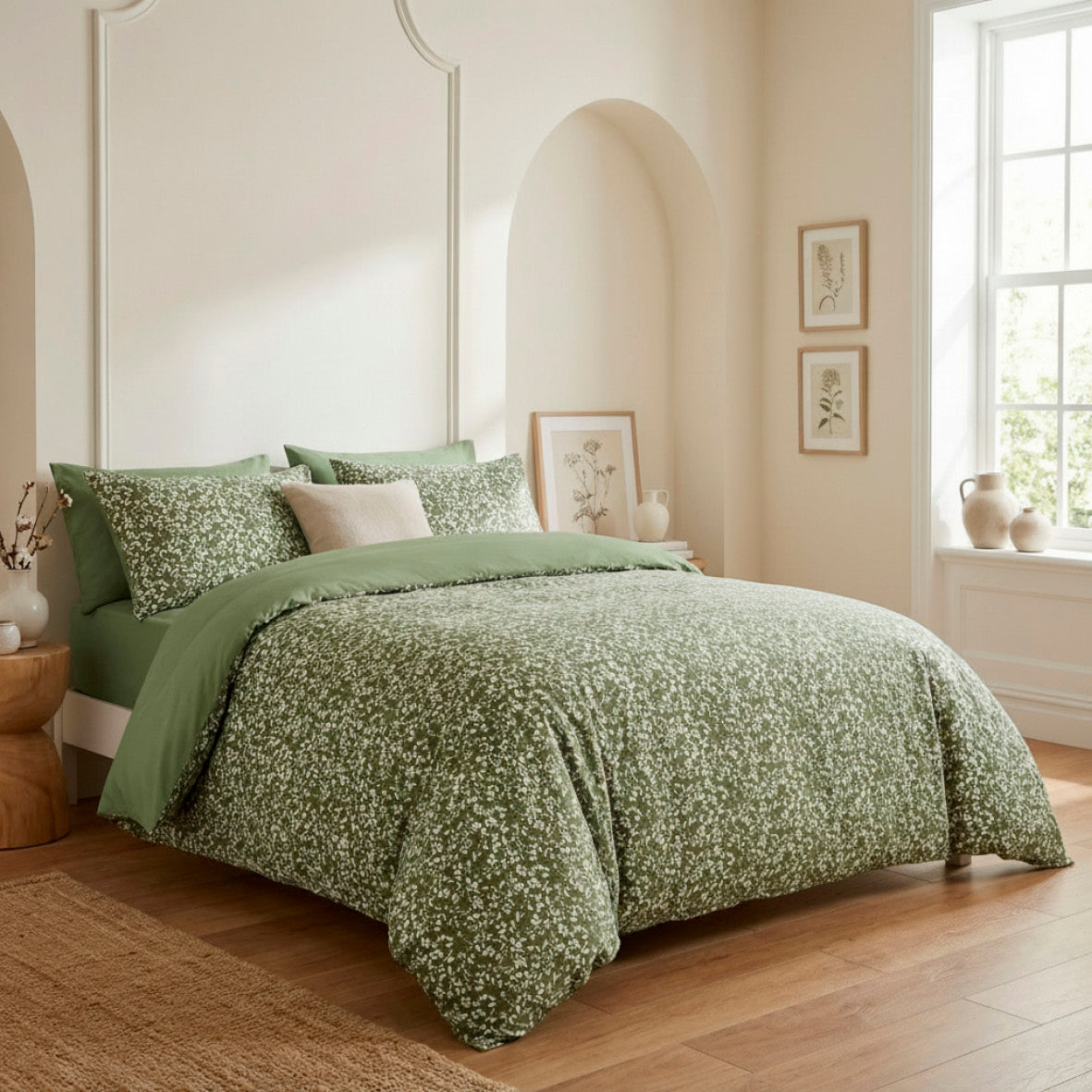Pillowcase cotton satin - Uni Green 11