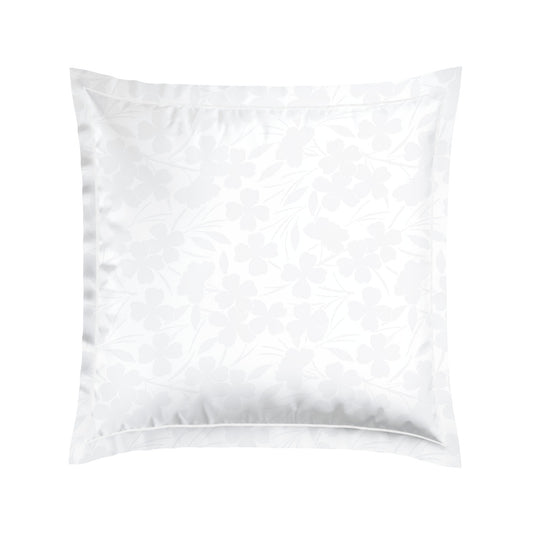 Pillowcase(s) cotton satin - Jacquard woven - Cresson de Fontaine White