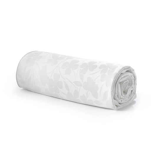 Baby blanket cotton satin - Jacquard woven - Cresson de Fontaine White
