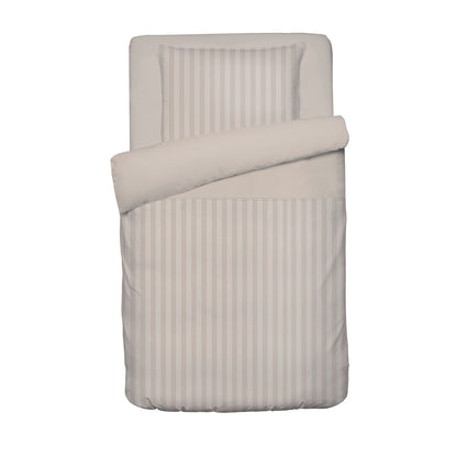 Duvet cover + pillowcase baby cotton satin dobby stripe woven - Taupe