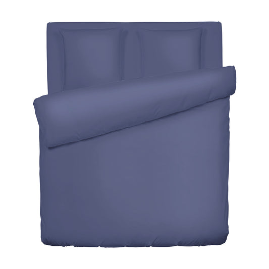 Duvet cover + pillowcase(s) cotton satin - Uni Blue