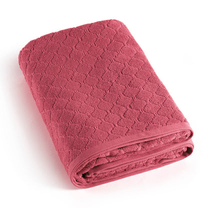 Drap de bain coton peigné Jacquard - Uni -90 x 180 cm