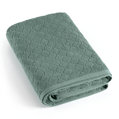 Drap de bain coton peigné Jacquard - Uni -90 x 180 cm