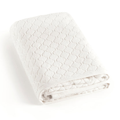 Drap de bain coton peigné Jacquard - Uni -90 x 180 cm