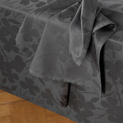 Set of 4 napkins Jacquard woven - Cresson de Fontaine Dark grey