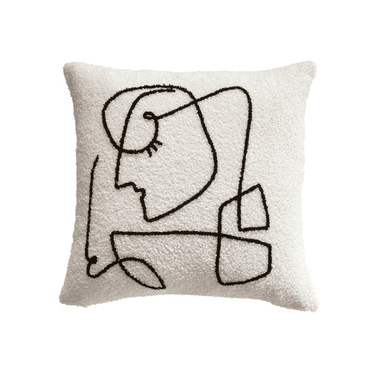Cushion cover Lilou White / Black - 43 x 43 cm